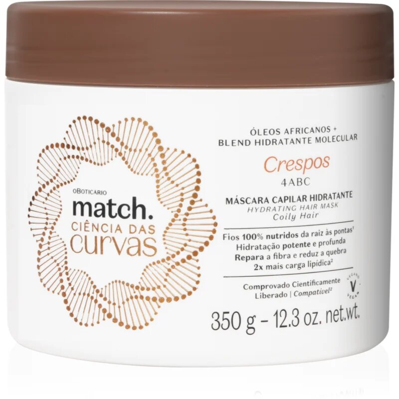 oBoticário Match maska za kodraste lase 350 g