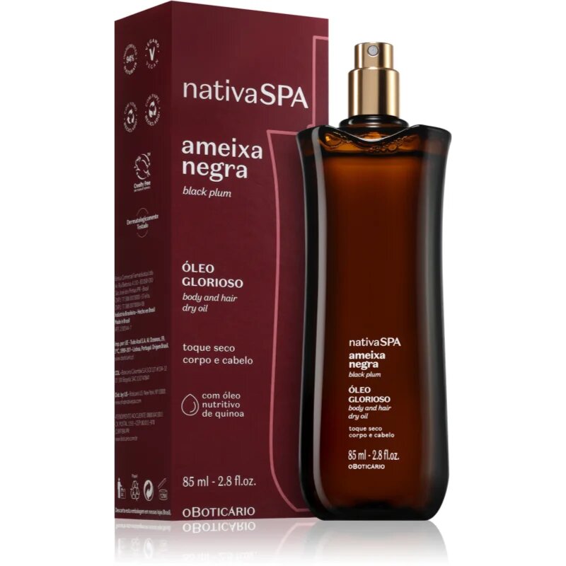 oBoticário Nativa SPA Ameixa Negra olje za lase in telo 85 ml