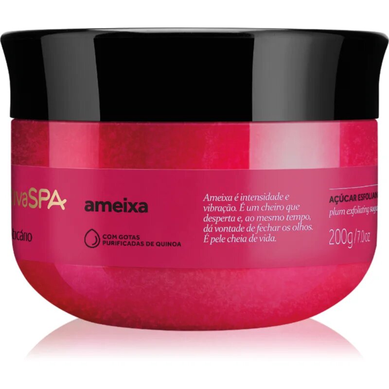oBoticário Nativa SPA Plum Flower sladkorni piling za telo 200 g