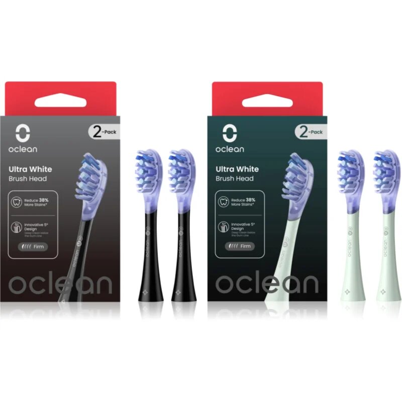 Oclean Ultra White Set nadomestne glave za zobno ščetko Black & Green