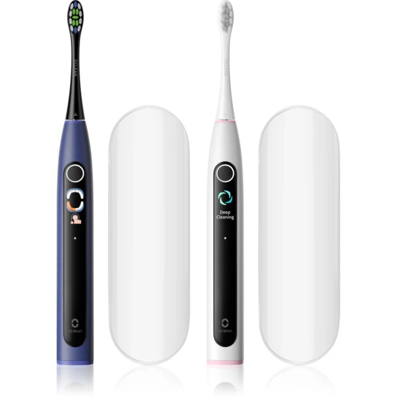Oclean X Lite Set Duo pack sonična zobna ščetka DUO paket s potovalnim etuijem Dark Blue+Grey