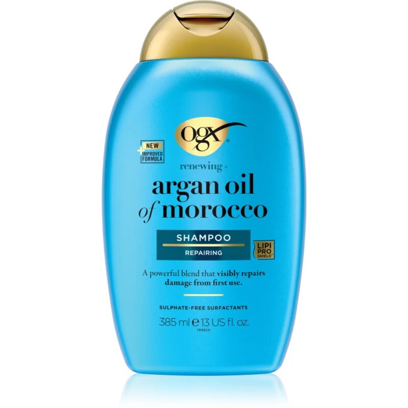 OGX Argan Oil Of Morocco obnovitveni šampon za sijaj in mehkobo las 385 ml