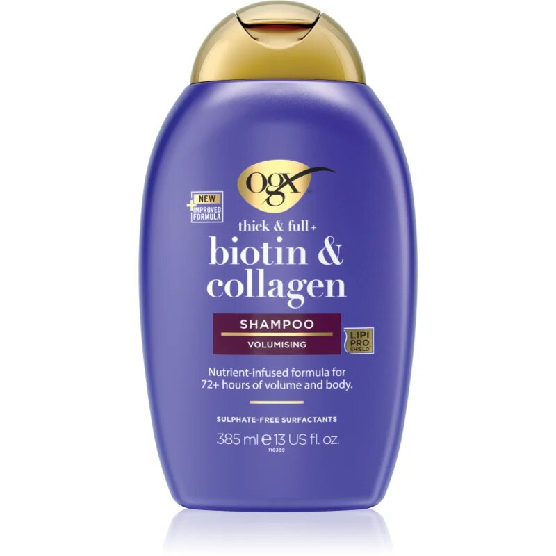 OGX Biotin & Collagen šampon za zgostitev za volumen las 385 ml