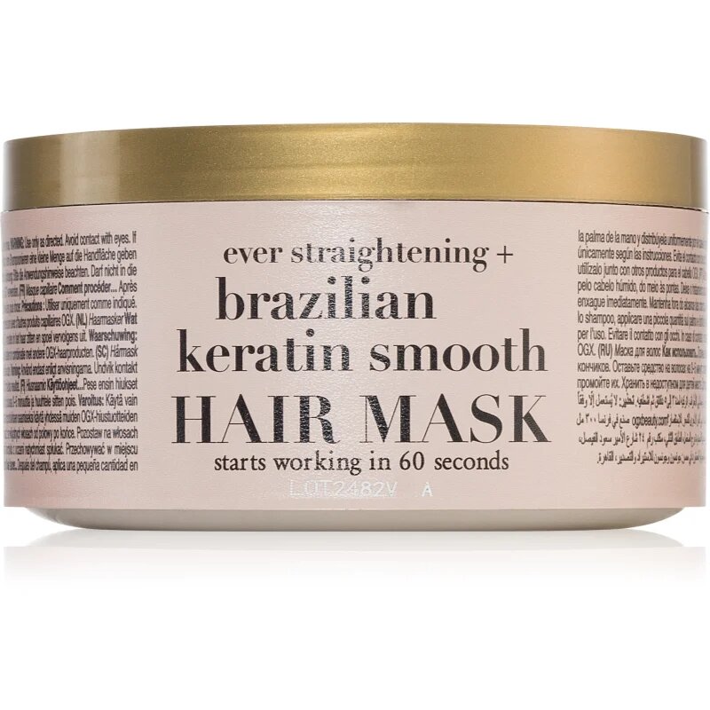 OGX Brazilian Keratin Smooth maska za glajenje las s keratinom 300 ml