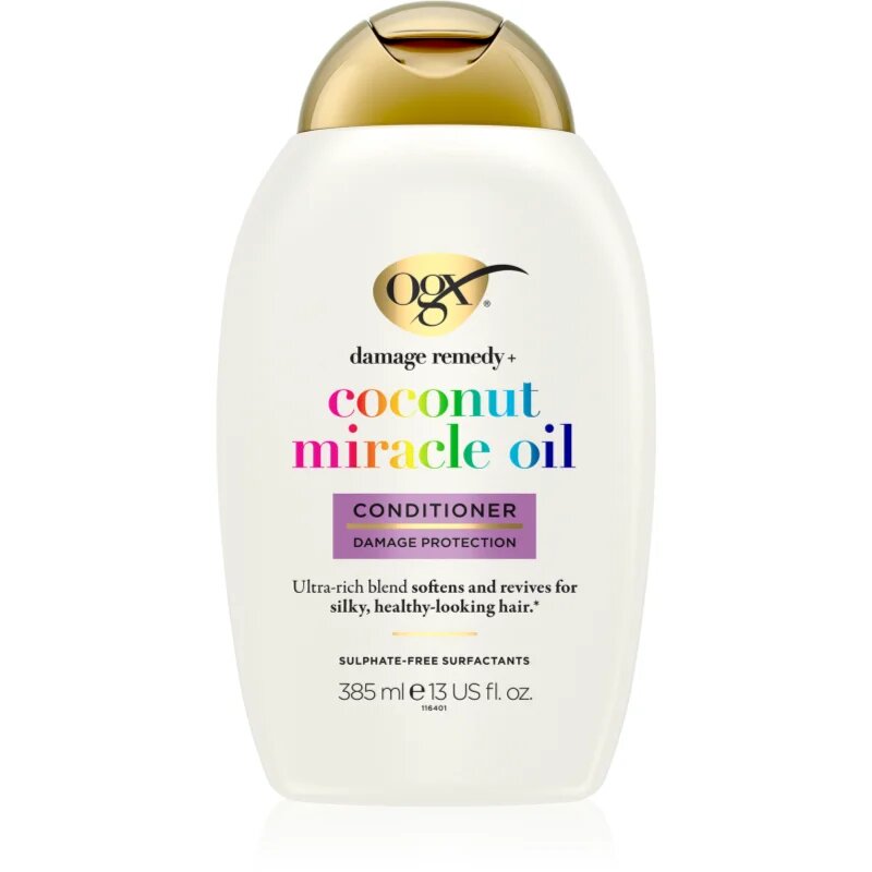 OGX Coconut Miracle Oil balzam za krepitev las s kokosovim oljem 385 ml