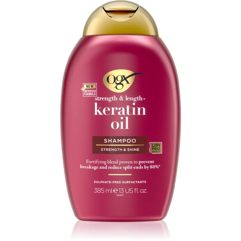 OGX Keratin Oil šampon za okrepitev las s keratinom in arganovim oljem 385 ml