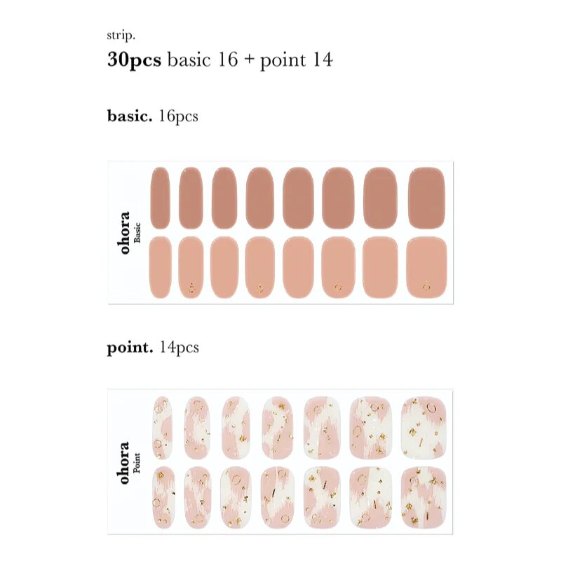 OHORA Gel Nail Sticker N Almond Blossom nalepke za nohte odtenek ND-066 30 kos
