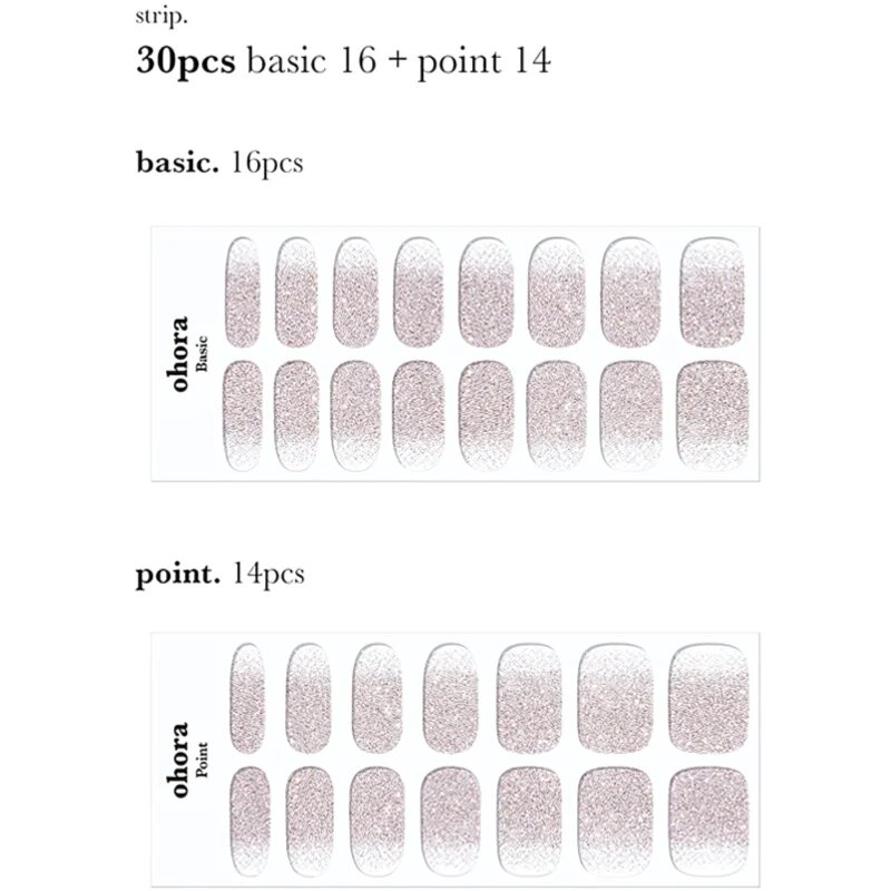 OHORA Gel Nail Sticker N Basic Nails no.3 nalepke za nohte odtenek NBS-003 30 kos