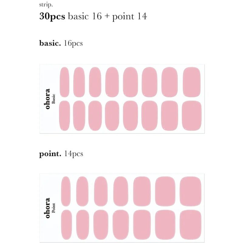 OHORA Gel Nail Sticker N Cream Pink nalepke za nohte odtenek NB-090 1 kos