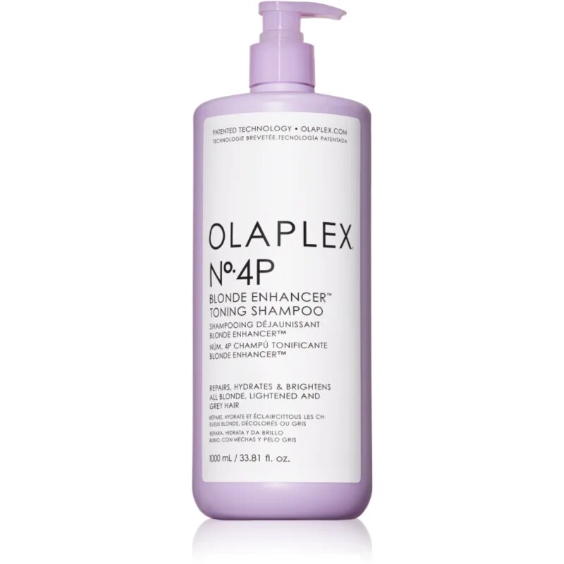 Olaplex N°4P Blond Enhancer Toning Shampoo vijoličen toniran šampon za nevtralizacijo rumenih odtenkov 1000 ml