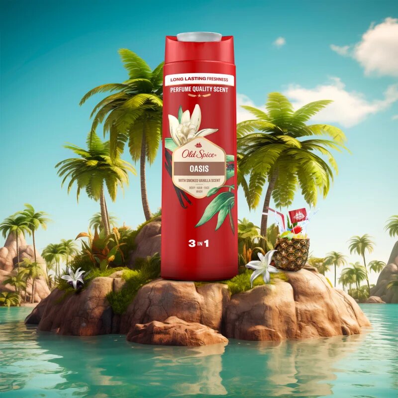 Old Spice Oasis gel za prhanje za moške 3v1 400 ml