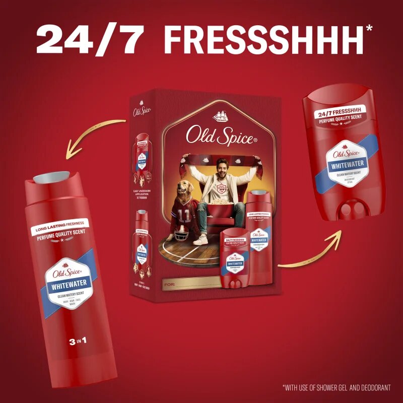 Old Spice Whitewater Sports Fan darilni set za moške