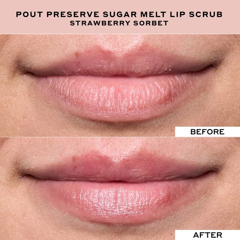 OLEHENRIKSEN Pout Preserve Sugar Melt Exfoliating Lip Scrub sladkorni piling za ustnice odtenek Strawberry Sorbet 8 g