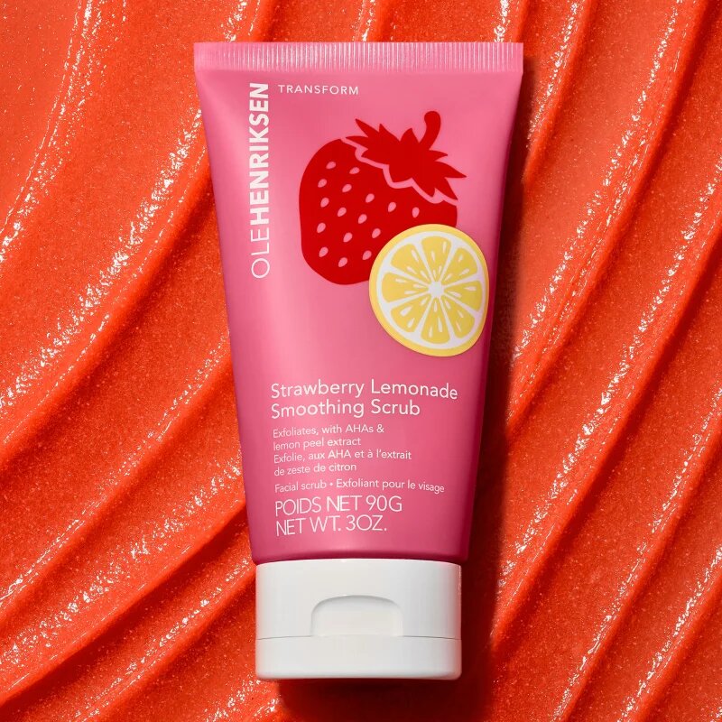 OLEHENRIKSEN Transform Strawberry Lemonade Smoothing Scrub piling za obraz z učinkom eksfoliacije 90 g