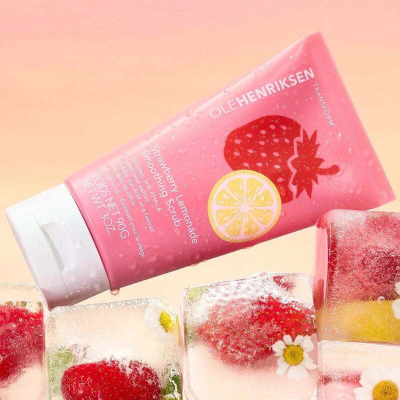 OLEHENRIKSEN Transform Strawberry Lemonade Smoothing Scrub piling za obraz z učinkom eksfoliacije 90 g