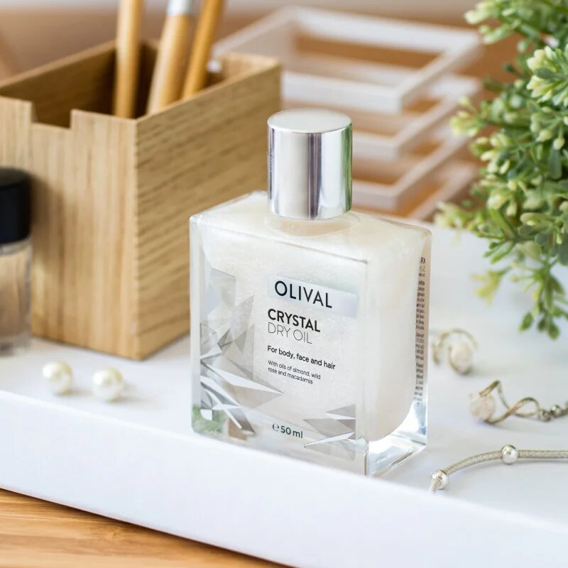 Olival Crystal Dry Oil večnamensko suho olje z bleščicami za obraz telo in lase 50 ml