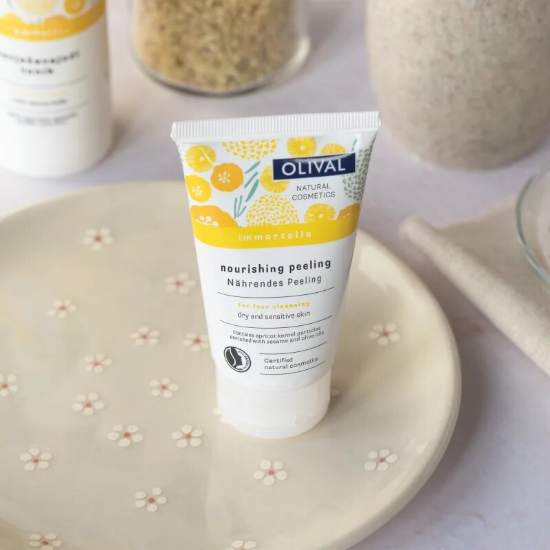 Olival Immortelle Nourishing Peeling nežen piling za obraz za suho in občutljivo kožo 75 ml
