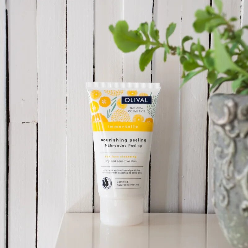 Olival Immortelle Nourishing Peeling nežen piling za obraz za suho in občutljivo kožo 75 ml