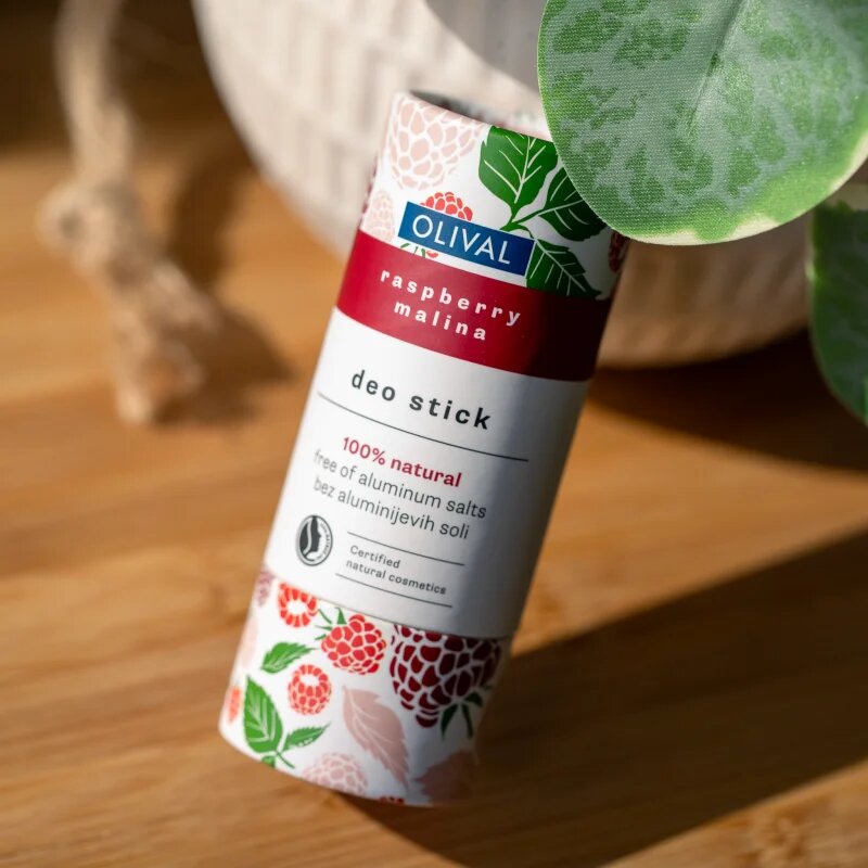 Olival Natural Raspberry trdi deodorant brez aluminijevih soli 40 g