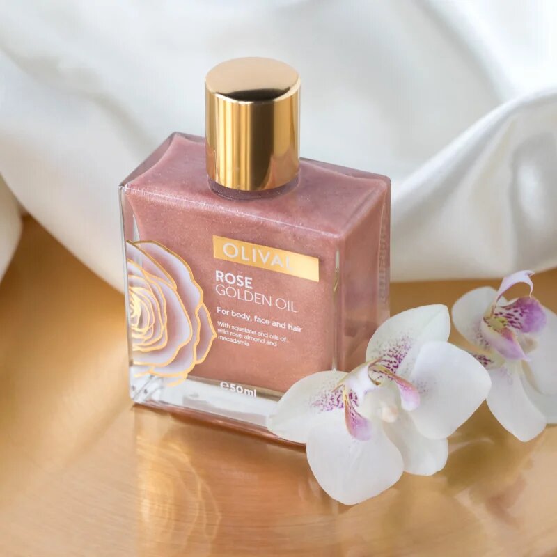 Olival Rose Gold olje z bleščicami za obraz telo in lase 50 ml