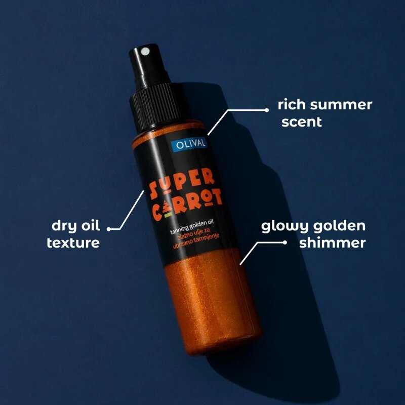 Olival SUPER Carrot Golden Oil olje z bleščicami pospešujoči porjavitev 100 ml