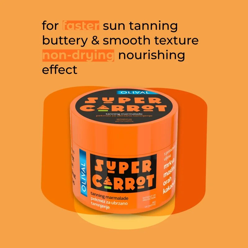 Olival SUPER Carrot Tanning Jam pripravek za pospešitev in podaljšanje porjavelosti brez zaščitnega faktorja 100 ml