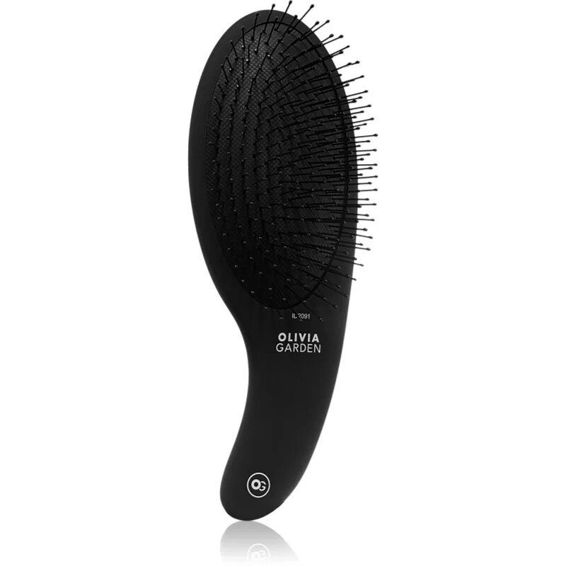 Olivia Garden Black Label CURVE Board&Nylon bristles krtača za lase za lažje razčesavanje las Black 1 kos