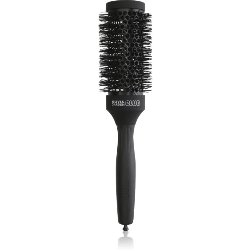 Olivia Garden Club The Glow Blowout Ceramic Round Brush Black okrogla krtača za lase M 1 kos