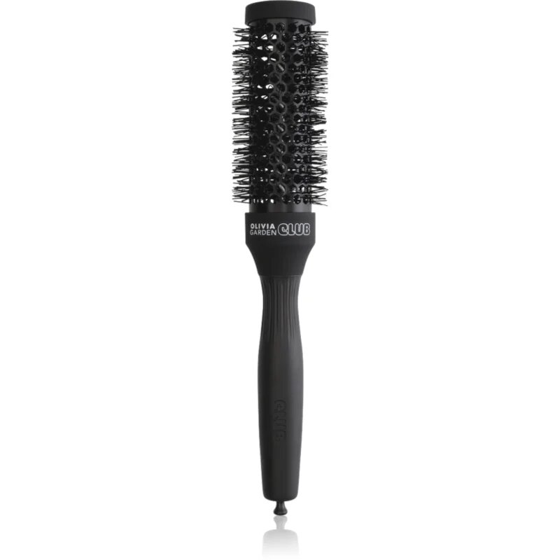 Olivia Garden Club The Glow Blowout Ceramic Round Brush Black okrogla krtača za lase S 1 kos
