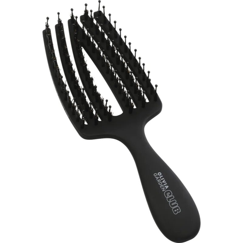 Olivia Garden Club The Nomad Detangling&Shine Fingerbrush​ ravna krtača za lase Black 1 kos