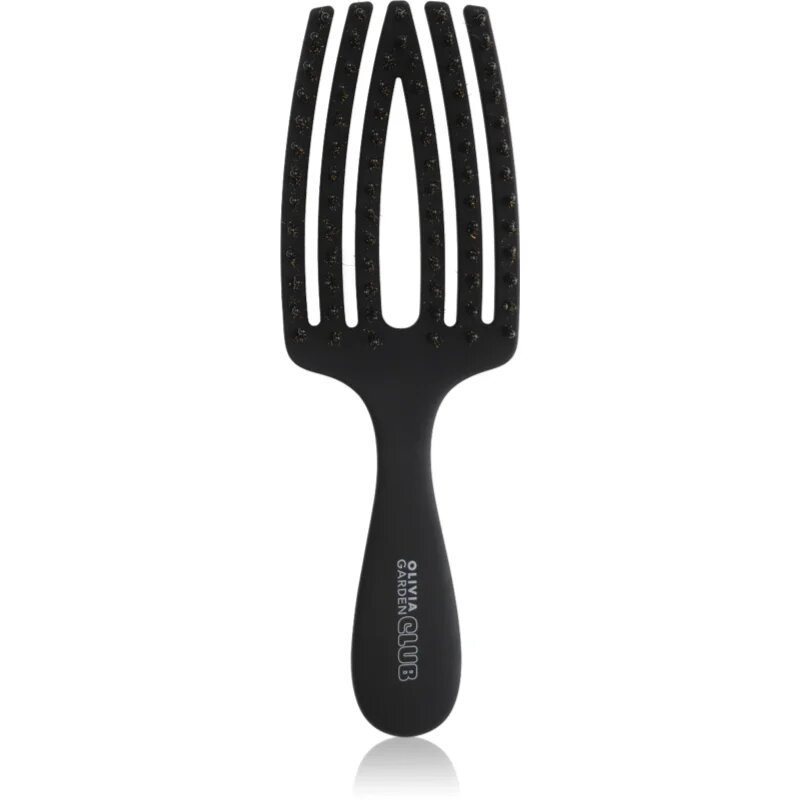 Olivia Garden Club The Nomad Detangling&Shine Fingerbrush​ ravna krtača za lase Black 1 kos