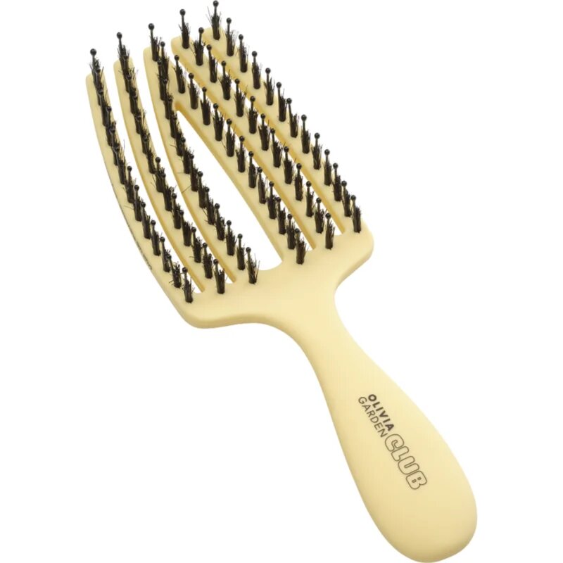 Olivia Garden Club The Nomad Detangling&Shine Fingerbrush​ ravna krtača za lase Yellow 1 kos