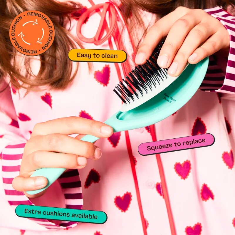 Olivia Garden Club The Reset Detangling&Shine Hairbrush ravna krtača z etuijem Mint 1 kos