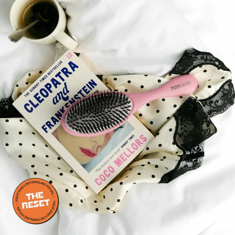 Olivia Garden Club The Reset Detangling&Shine Hairbrush ravna krtača z etuijem Pink 1 kos