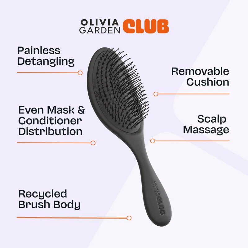 Olivia Garden Club The Reset Wet&Curly Detangling Hairbrush ravna krtača z etuijem 1 kos