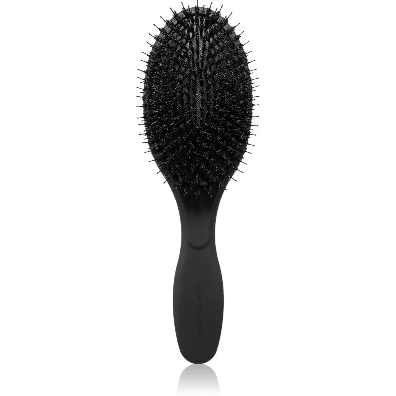 Olivia Garden Expert Care Boar & Nylon Bristles Black ovalna krtača za lase 1 kos