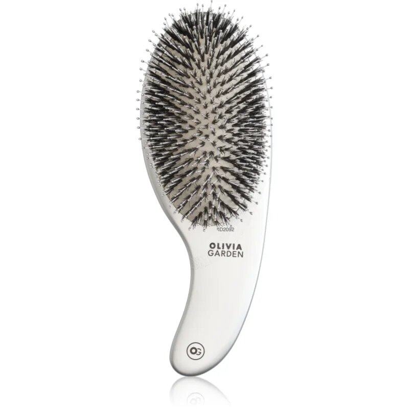 Olivia Garden Expert CURVE Nylon Silver krtača za lase s ščetinami divjega prašiča 1 kos