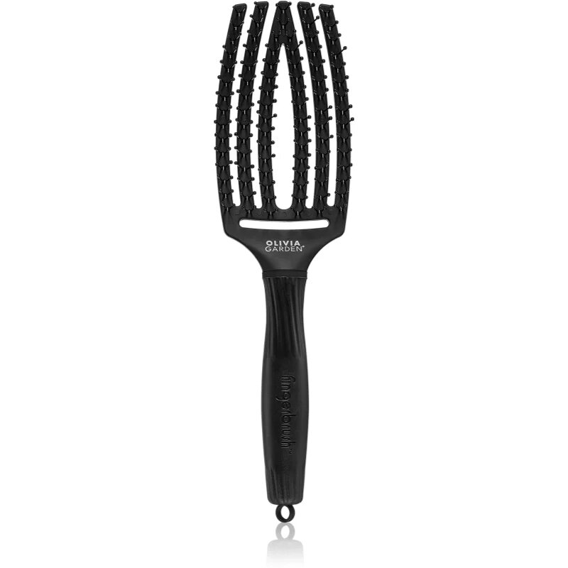 Olivia Garden Fingerbrush Double Bristles ravna krtača za lažje razčesavanje las 1 kos
