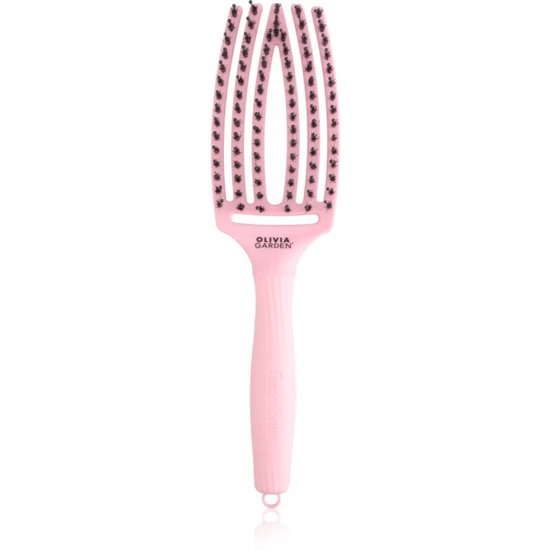 Olivia Garden Fingerbrush ThinkPink Boar & Nylon Jaipur Rose krtača za lase 1 kos