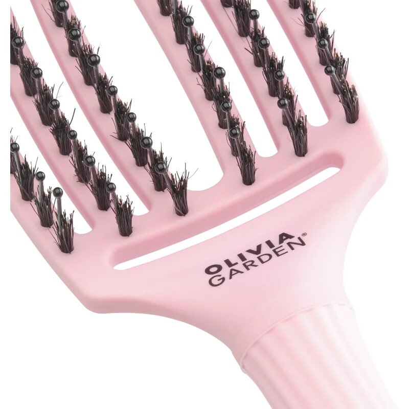 Olivia Garden Fingerbrush ThinkPink Boar & Nylon Jaipur Rose krtača za lase 1 kos