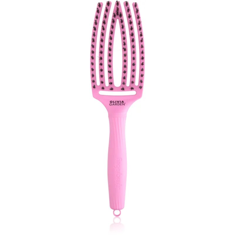 Olivia Garden Fingerbrush ThinkPink Boar & Nylon Pink Tokyo krtača za lase 1 kos