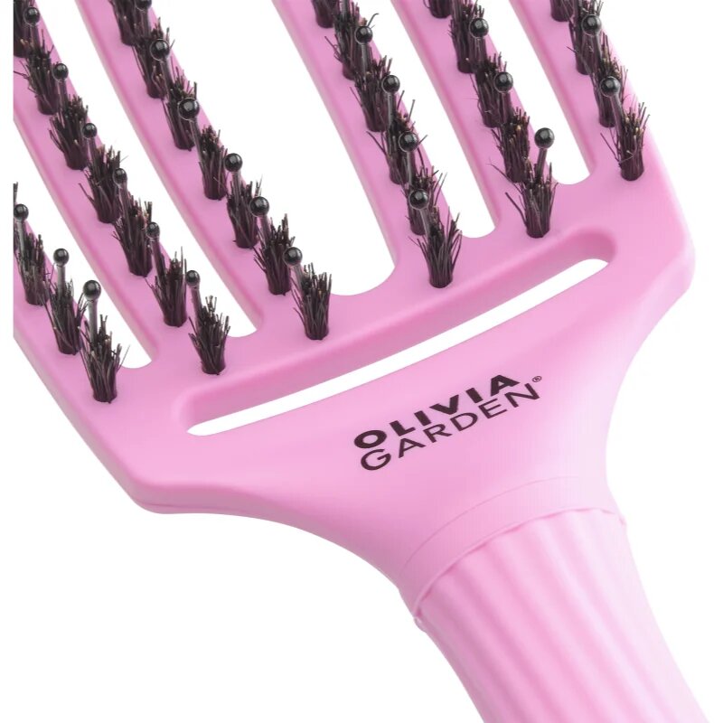 Olivia Garden Fingerbrush ThinkPink Boar & Nylon Pink Tokyo krtača za lase 1 kos