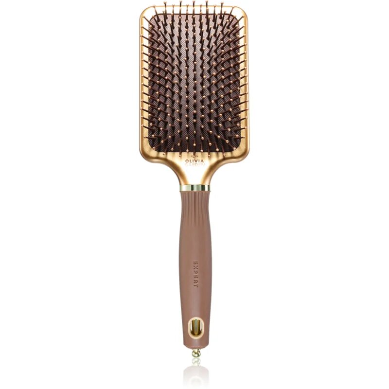 Olivia Garden Rectangular Paddle krtača za lažje razčesavanje las Gold&Brown 1 kos