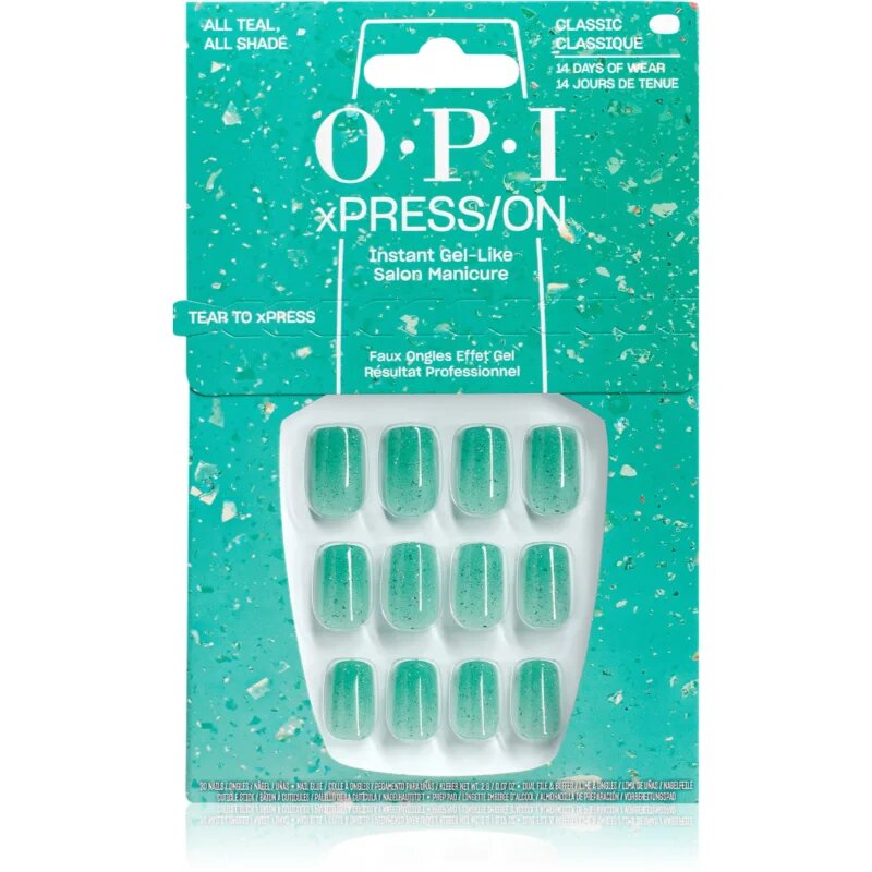 OPI Make ‘Em Jelly! XPRESS/ON umetni nohti All Teal All Shade 30 kos