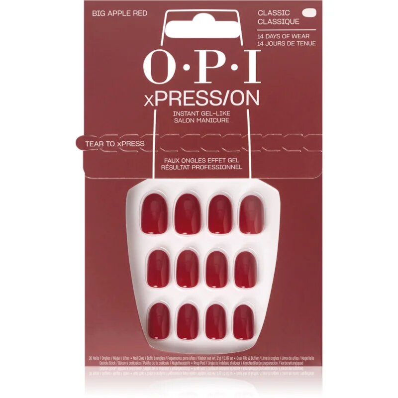 OPI xPRESS/ON umetni nohti Big Apple Red 30 kos