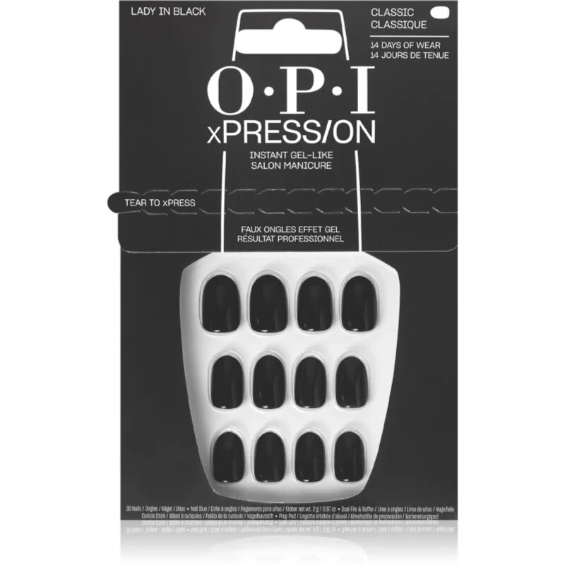 OPI xPRESS/ON umetni nohti Lady in Black 30 kos