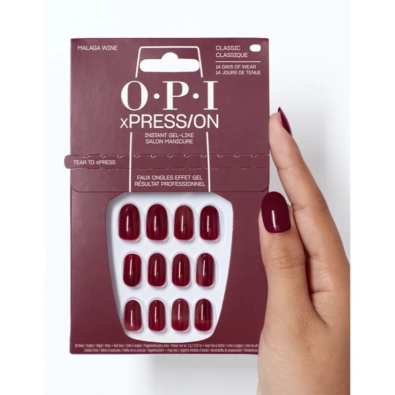 OPI xPRESS/ON umetni nohti Malaga Wine 30 kos