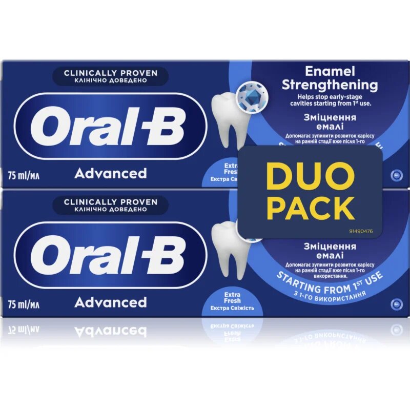Oral-B Advanced Enamel Strengthening zobna pasta za krepitev zobne sklenine Extra Fresh 2x75 ml