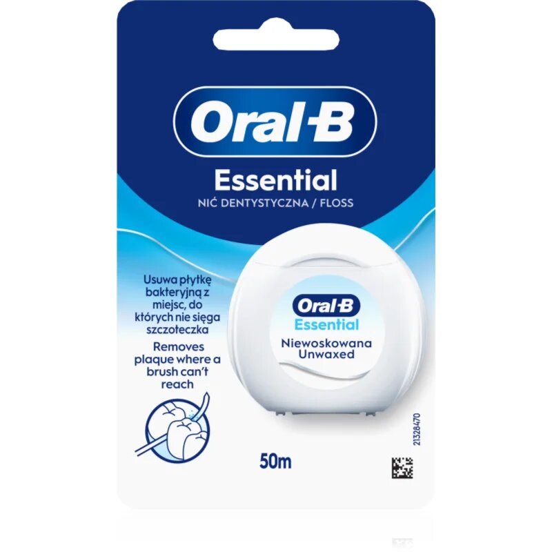 Oral-B Essential Floss Unwaxed dentalna nitka brez voska 50 m
