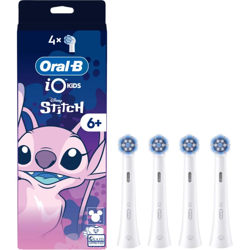 Oral-B iO Kids Disney Stitch Angel nadomestne glave za zobno ščetko za otroke 6 y+ 4 kos